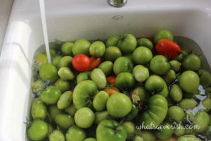 freezing tomatoes - wash and sort