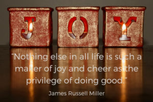 Joy and cheer brings as much happiness to giver as to the receiver