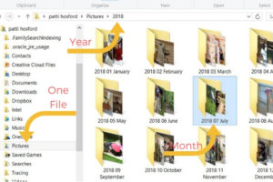 Organize your photos by year, month, and major event
