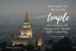 Need to be in the temple
